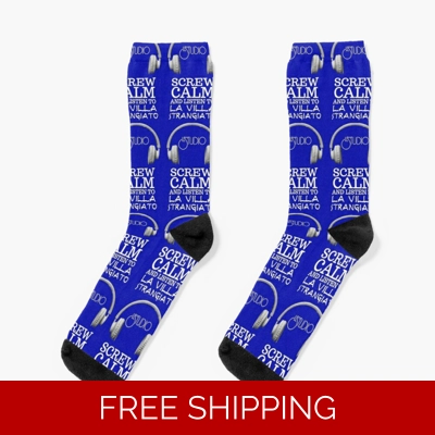 Le Studio Socks Royal Blue La Villa White Logo